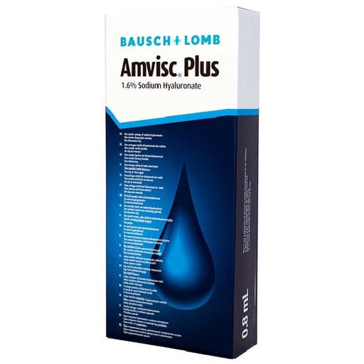 Amvisc Plus Viscoelastic 1.6% Sodium Hyaluronate Ophthalmic Viscosurgical Device 0.8 mL