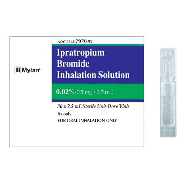 Ipratropium Bromide for Inhalation Solution 0.02%, 0.5 mg / 2.5 mL Vials, 30 Per Box